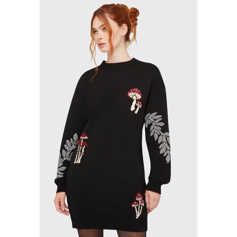killstar bitter morelle‎ Knit Sweater Dress Long Sleeve Woodland Cottagecore